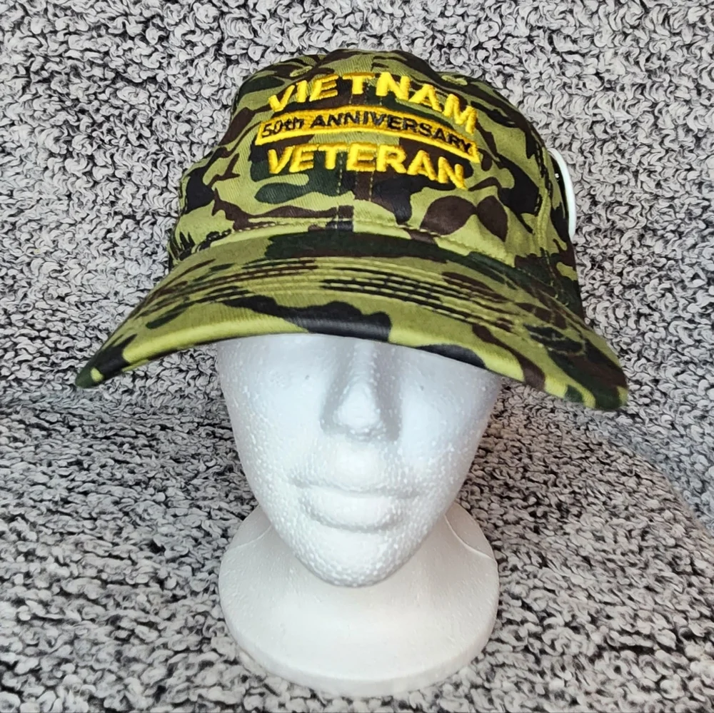 Vietnam Veteran 50th Anniv. cammo cap hat Helicoper Assoc adjustable back